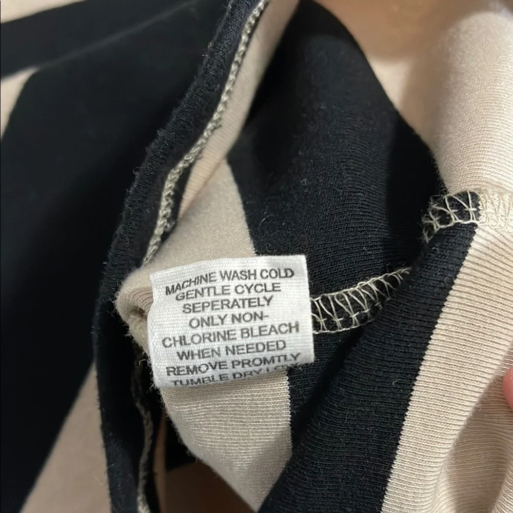 Workshop Striped Black & Beige Top- Size Small - Picture 7 of 9